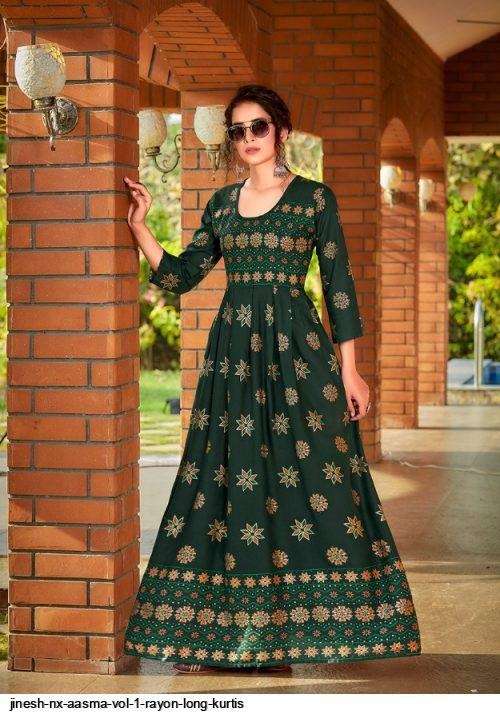 Jinesh Nx Aasma Vol 1 Designer Anarkali Kurti Collection On Wholesale