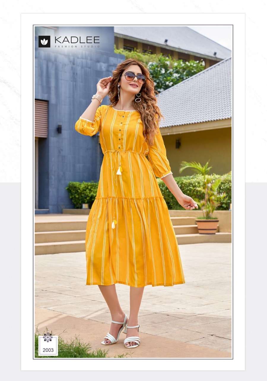  Kadlee Fashion Ashmi 2001-2006 Series Kurtis With Heavy Embroidered On Wholesale