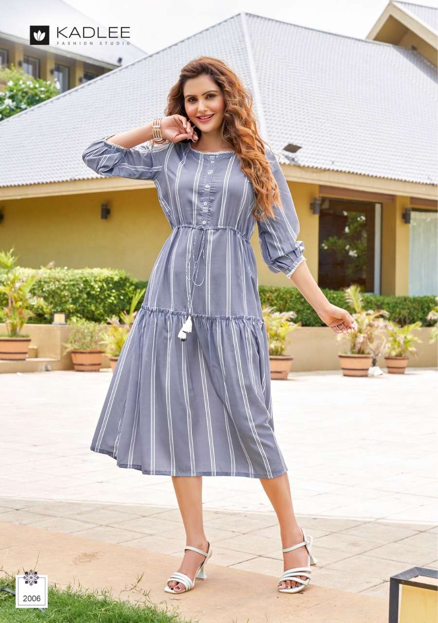  Kadlee Fashion Ashmi 2001-2006 Series Kurtis With Heavy Embroidered On Wholesale