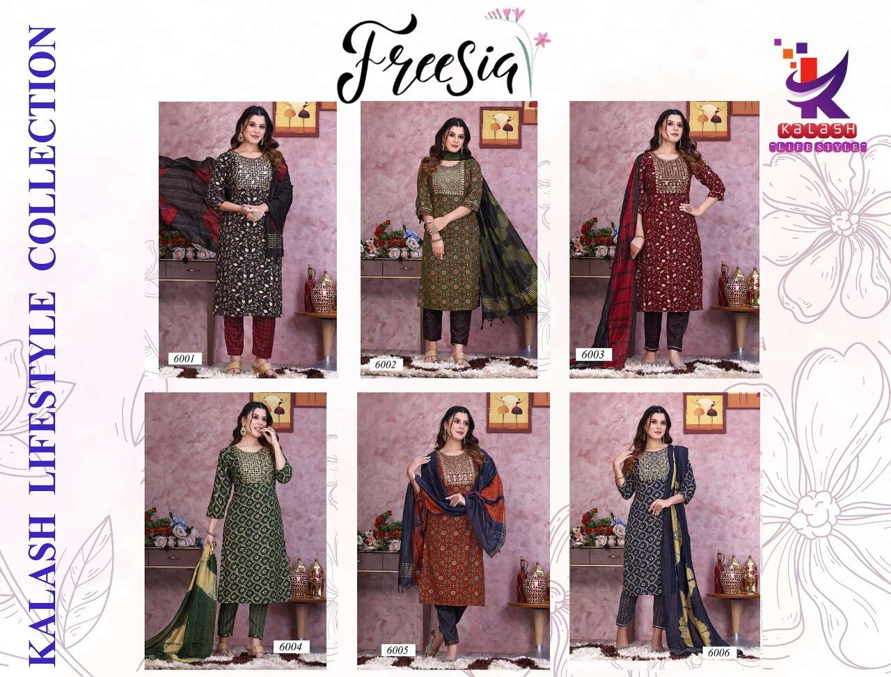Kalash Freesia Fancy Kurti With Bottom Dupatta Collection On Wholesale
