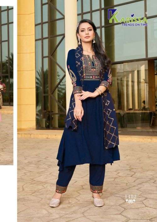 Buy Designer Sarees, Salwar Kameez, Kurtis & Tunic and Lehenga  Choli.Delightful Navy Blue/Dark Pink Kurtis & Tunic