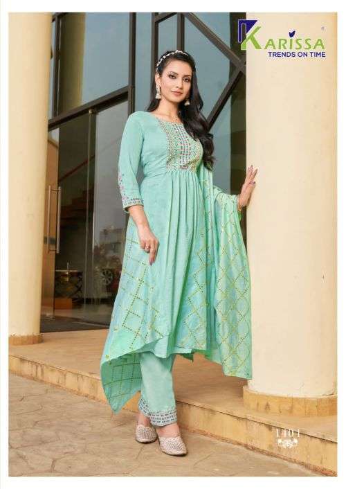 Karissa R Na Fancy Wear Kurti With Bottom Dupatta Collection On Wholesale