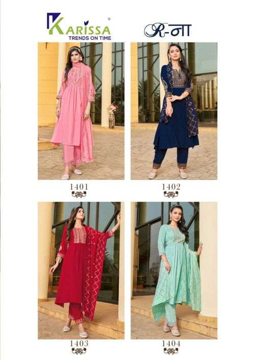 Karissa R Na Fancy Wear Kurti With Bottom Dupatta Collection On Wholesale