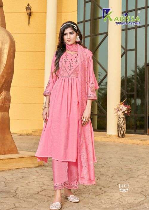 Karissa R Na Fancy Wear Kurti With Bottom Dupatta Collection On Wholesale