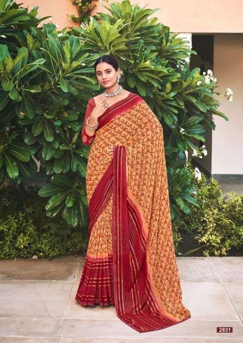 Kashvi Riwaz Fancy Wear Georgette Saree Collection On Wholesale