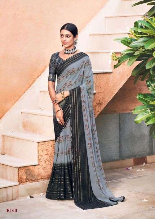 Kashvi Riwaz Fancy Wear Georgette Saree Collection On Wholesale