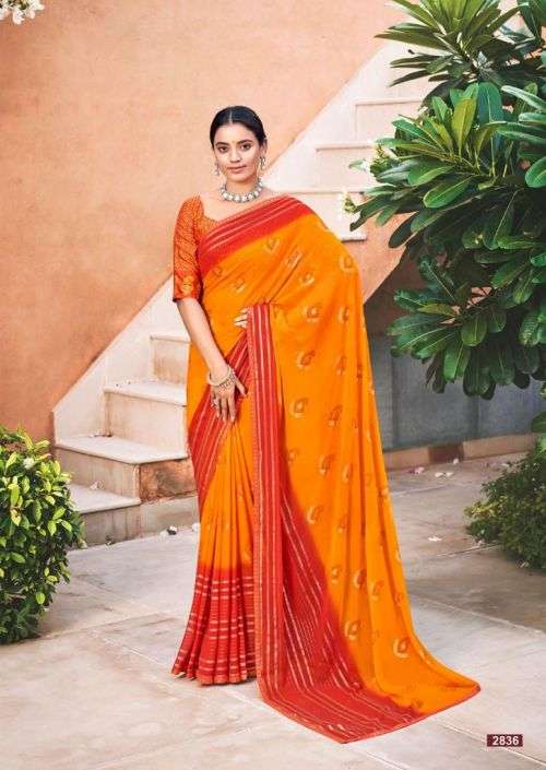 Kashvi Riwaz Fancy Wear Georgette Saree Collection On Wholesale