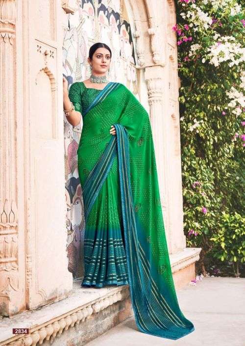 Kashvi Riwaz Fancy Wear Georgette Saree Collection On Wholesale