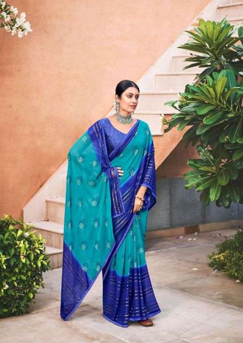Kashvi Riwaz Fancy Wear Georgette Saree Collection On Wholesale