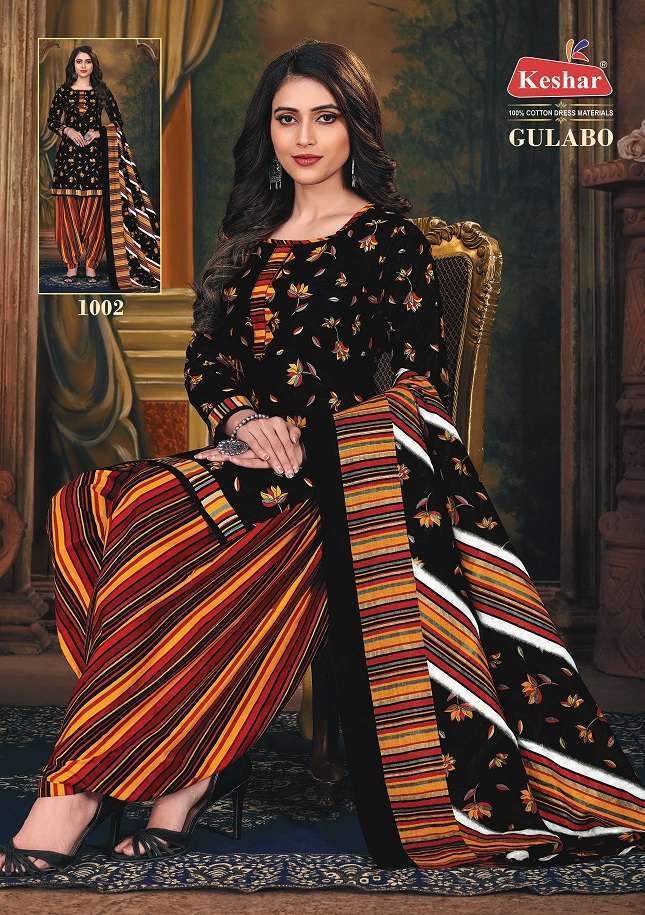 Kesar Present Gulabo Vol-1 Series 1001-1012 Pure Cotton Suit On Wholesale