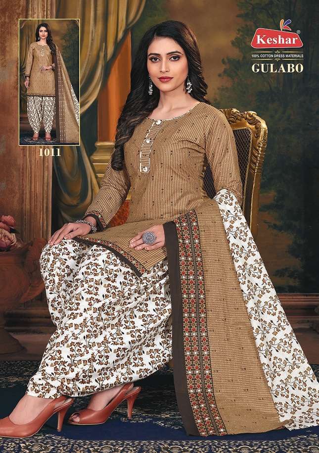 Kesar Present Gulabo Vol-1 Series 1001-1012 Pure Cotton Suit On Wholesale