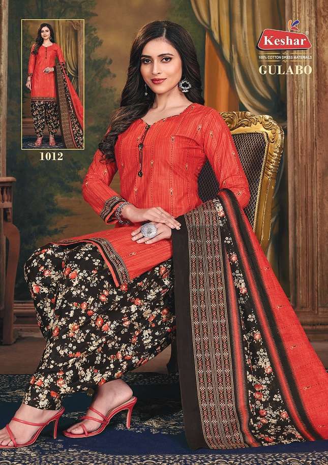 Kesar Present Gulabo Vol-1 Series 1001-1012 Pure Cotton Suit On Wholesale