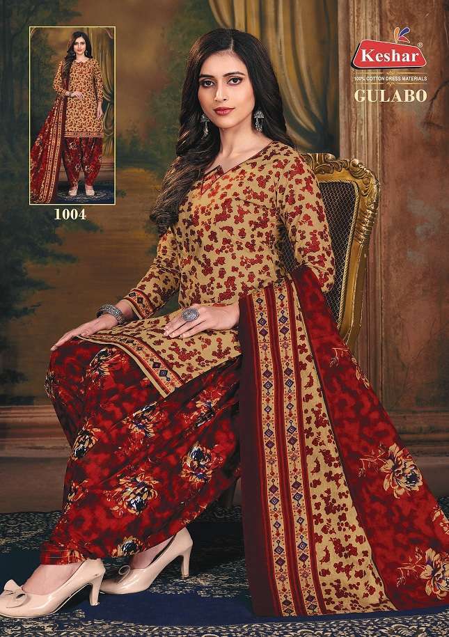 Kesar Present Gulabo Vol-1 Series 1001-1012 Pure Cotton Suit On Wholesale