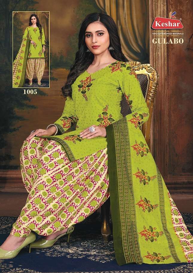Kesar Present Gulabo Vol-1 Series 1001-1012 Pure Cotton Suit On Wholesale