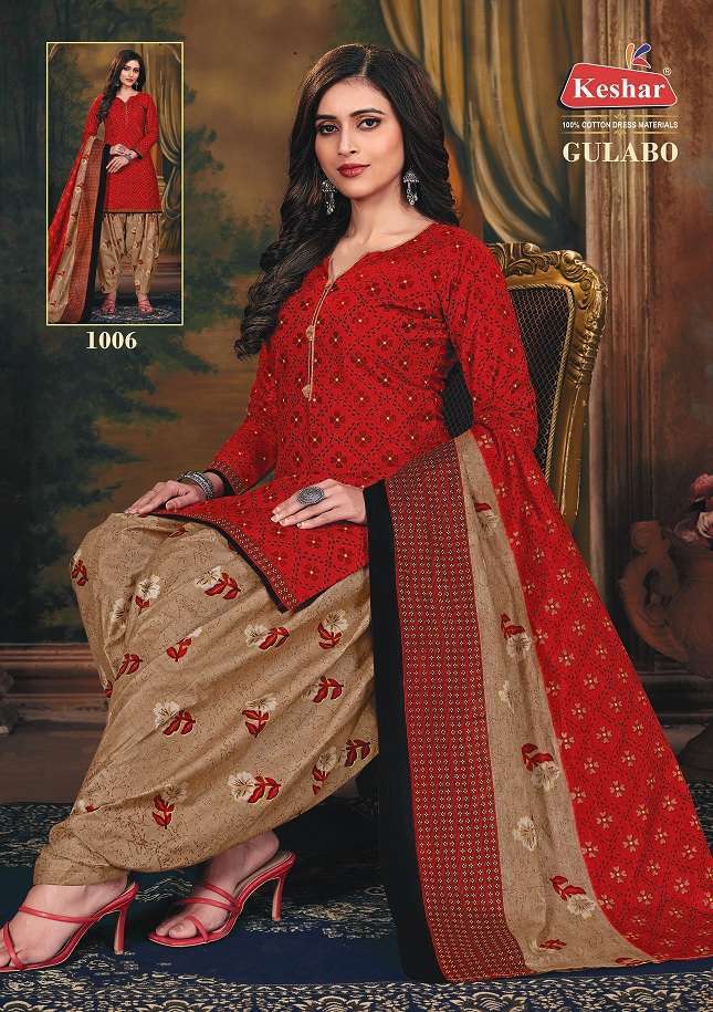 Kesar Present Gulabo Vol-1 Series 1001-1012 Pure Cotton Suit On Wholesale
