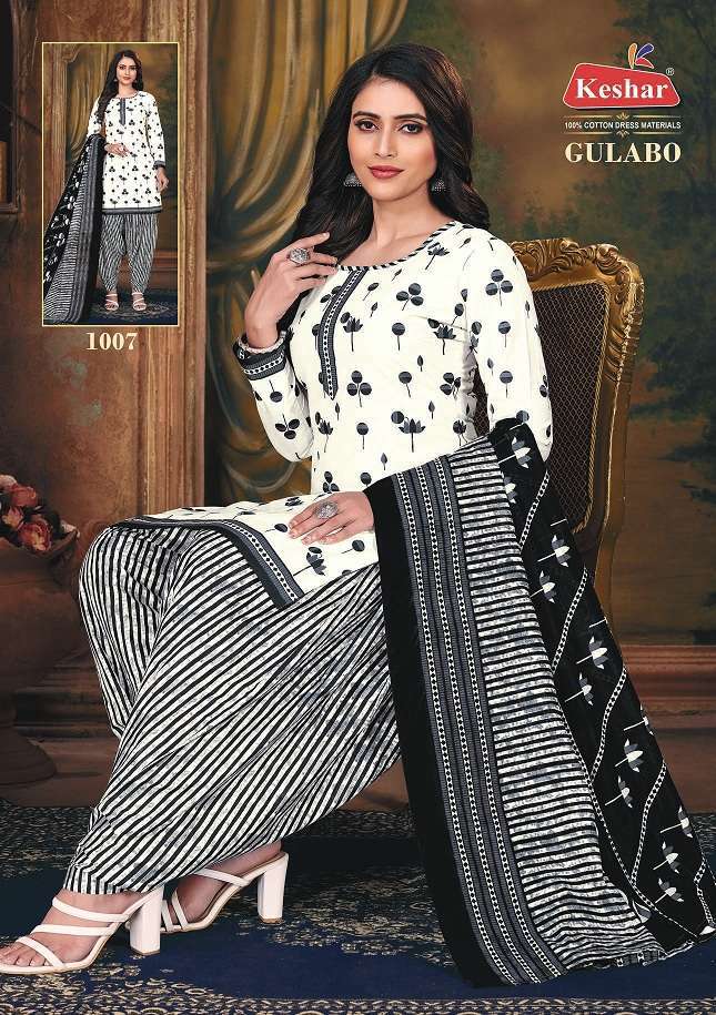 Kesar Present Gulabo Vol-1 Series 1001-1012 Pure Cotton Suit On Wholesale