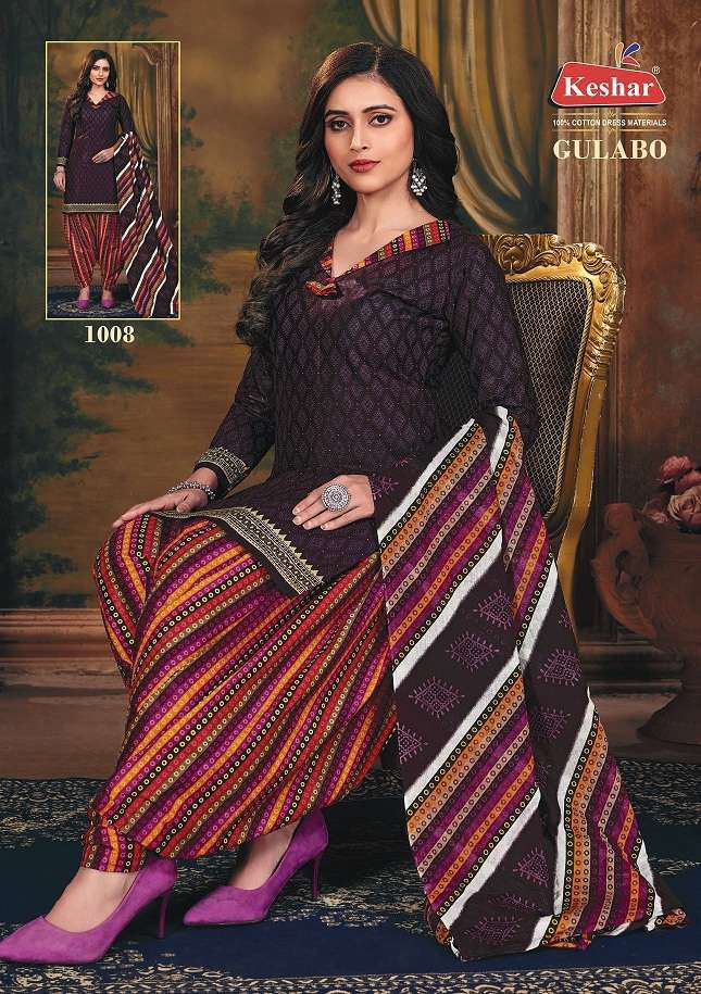 Kesar Present Gulabo Vol-1 Series 1001-1012 Pure Cotton Suit On Wholesale