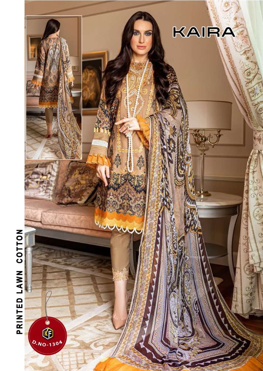 Keval Fab Kaira Luxury Lawn Vol-13 Lawn Cotton Dress Material On Wholesale