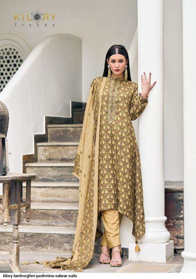 Kilory Trends Lamborghini Pashmina Digital Print Suits Winter Collection On Wholesale