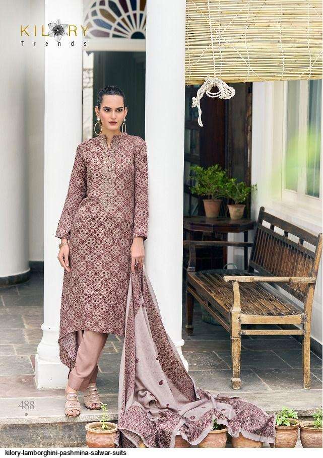 Kilory Trends Lamborghini Pashmina Digital Print Suits Winter Collection On Wholesale