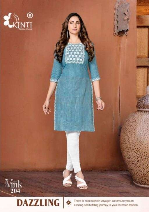 Kinti Vink Vol 2 Handloom Cotton Embroidery Kurti Collection On Wholesale