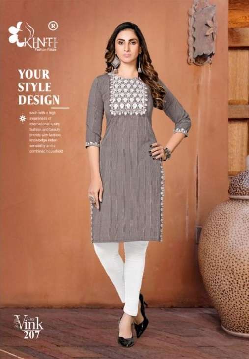 Kinti Vink Vol 2 Handloom Cotton Embroidery Kurti Collection On Wholesale