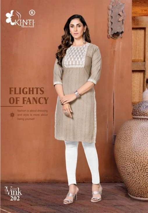 Kinti Vink Vol 2 Handloom Cotton Embroidery Kurti Collection On Wholesale