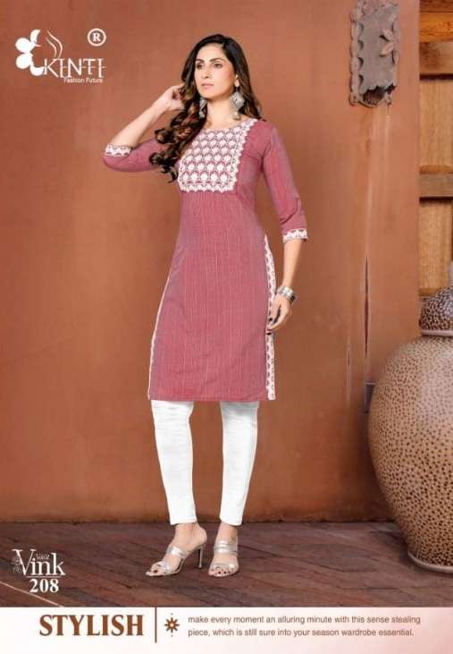 Kinti Vink Vol 2 Handloom Cotton Embroidery Kurti Collection On Wholesale