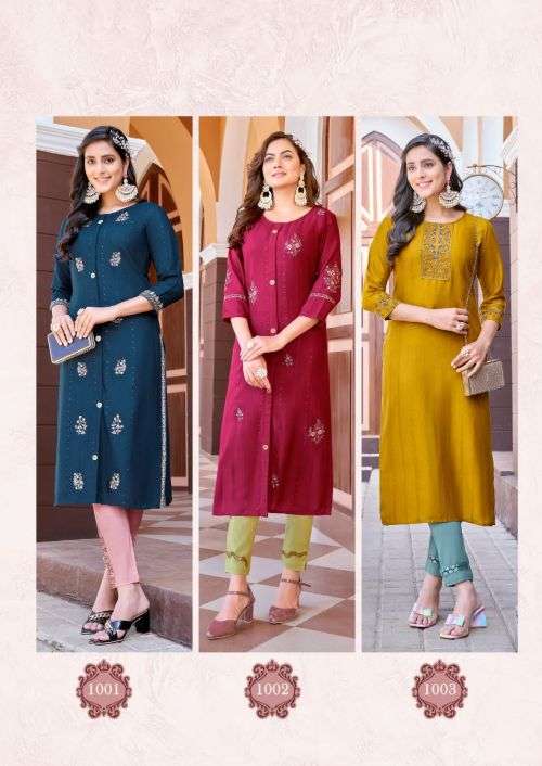 Koodee Naveli Vol 1 Stylish Stright Kurti With Bottom On Wholesale