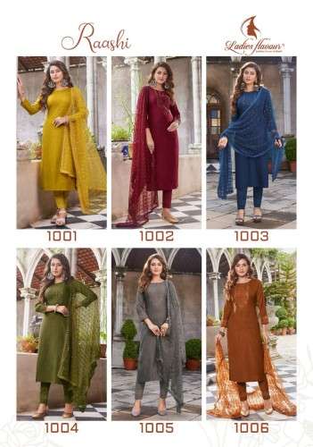  Ladies Flavour  Raashi Kurti Pant Dupatta for the Upcoming Festival On Wholesale 