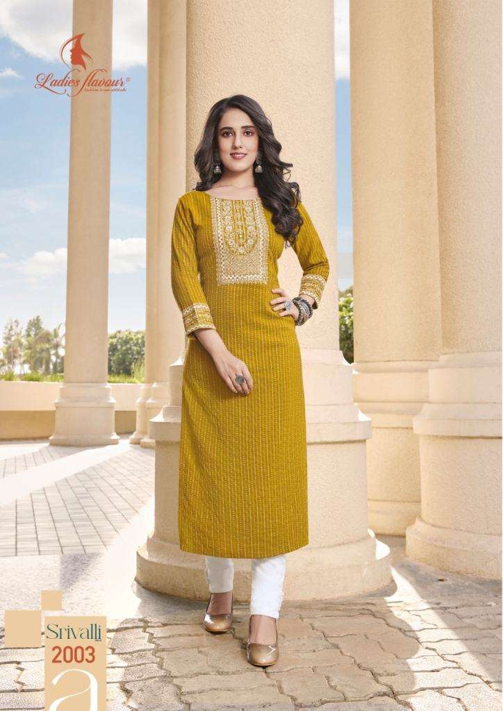  Ladies Flavour Srivalli Vol 2 Designer Embroidery Kurti Collection On Wholesale