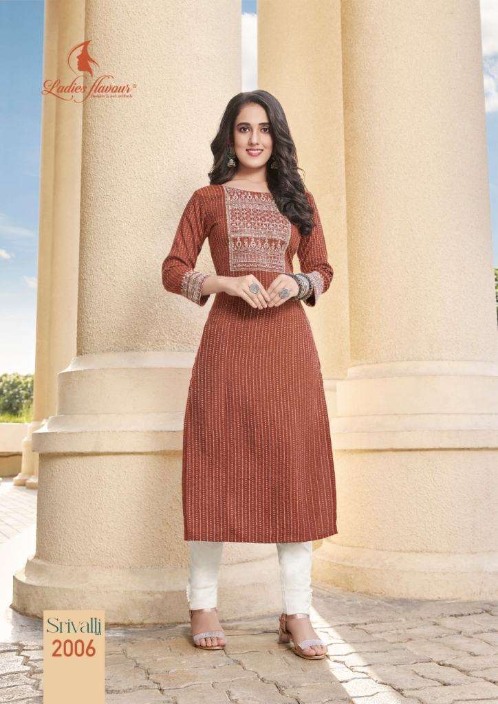 Ladies Flavour Srivalli Vol 2 Designer Embroidery Kurti Collection On Wholesale