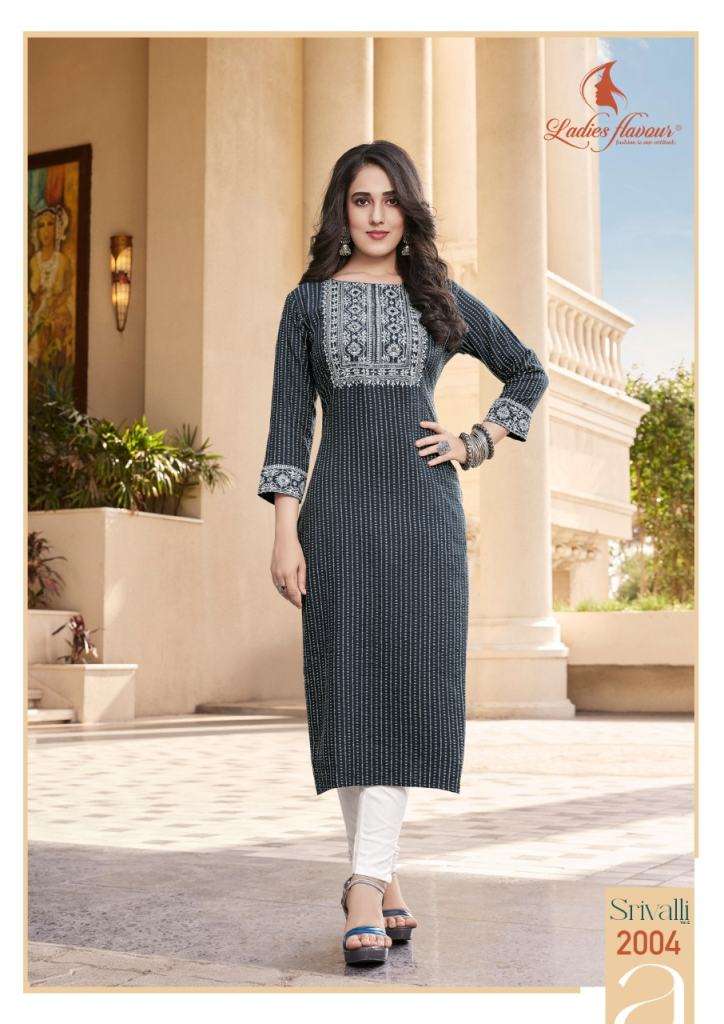  Ladies Flavour Srivalli Vol 2 Designer Embroidery Kurti Collection On Wholesale