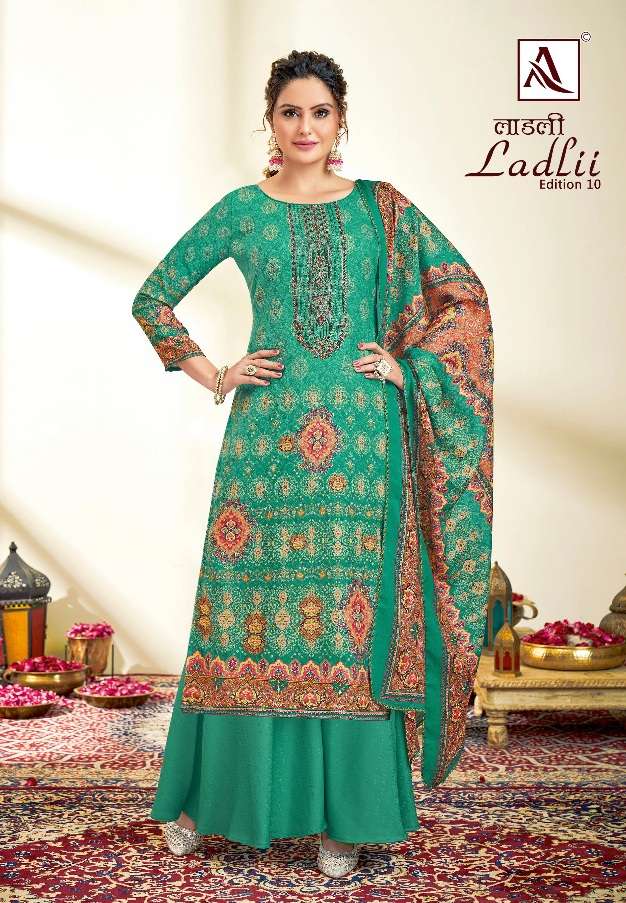 Ladlii 10  Pure Zam Cotton Digital Print With Fancy Embroidery On Wholesale