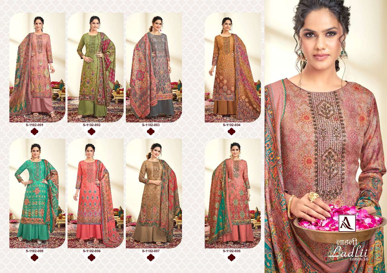 Ladlii 10  Pure Zam Cotton Digital Print With Fancy Embroidery On Wholesale