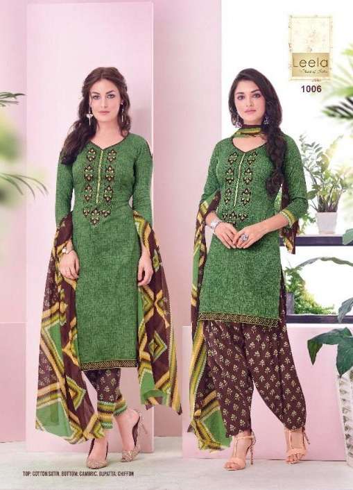 Leela Present Saloni Designer Cotton Satin Suit On Wholesale  