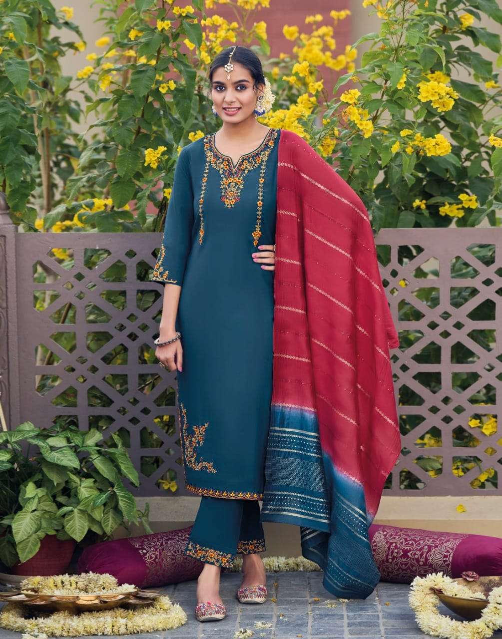 Lily And Lali Gulnaaz Fancy Kurti With Bottom Dupatta Collection On Wholesale