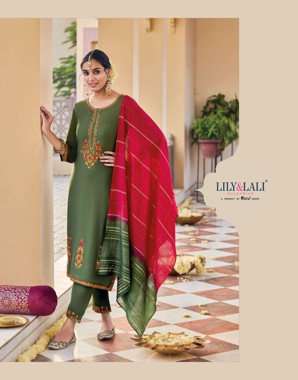 Lily And Lali Gulnaaz Fancy Kurti With Bottom Dupatta Collection On Wholesale