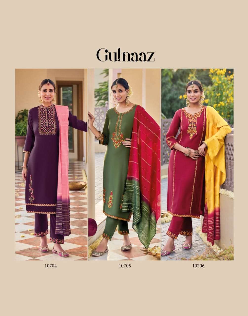 Lily And Lali Gulnaaz Fancy Kurti With Bottom Dupatta Collection On Wholesale