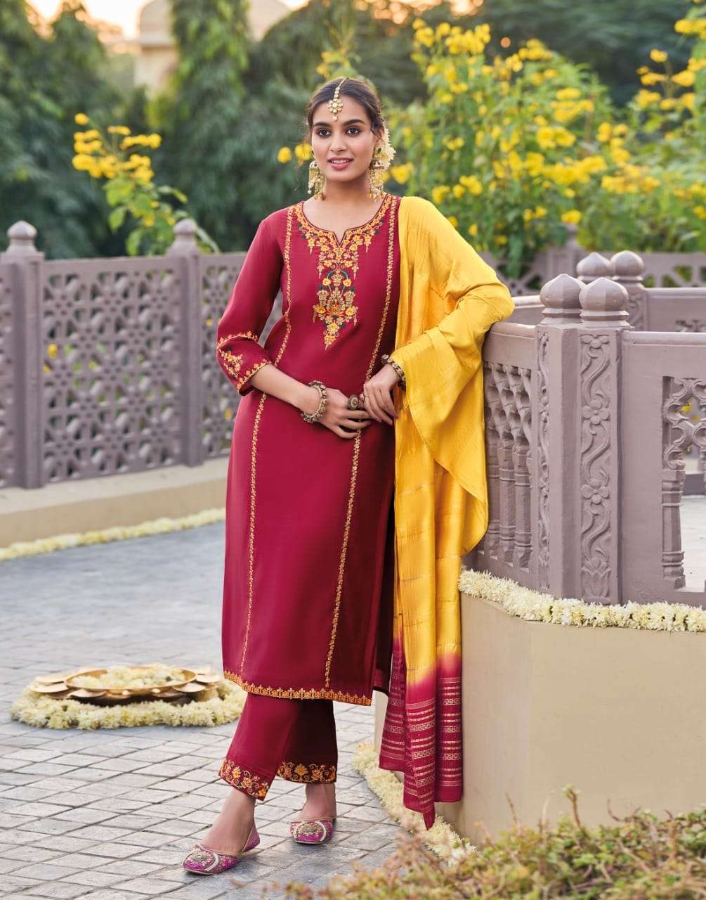 Lily And Lali Gulnaaz Fancy Kurti With Bottom Dupatta Collection On Wholesale
