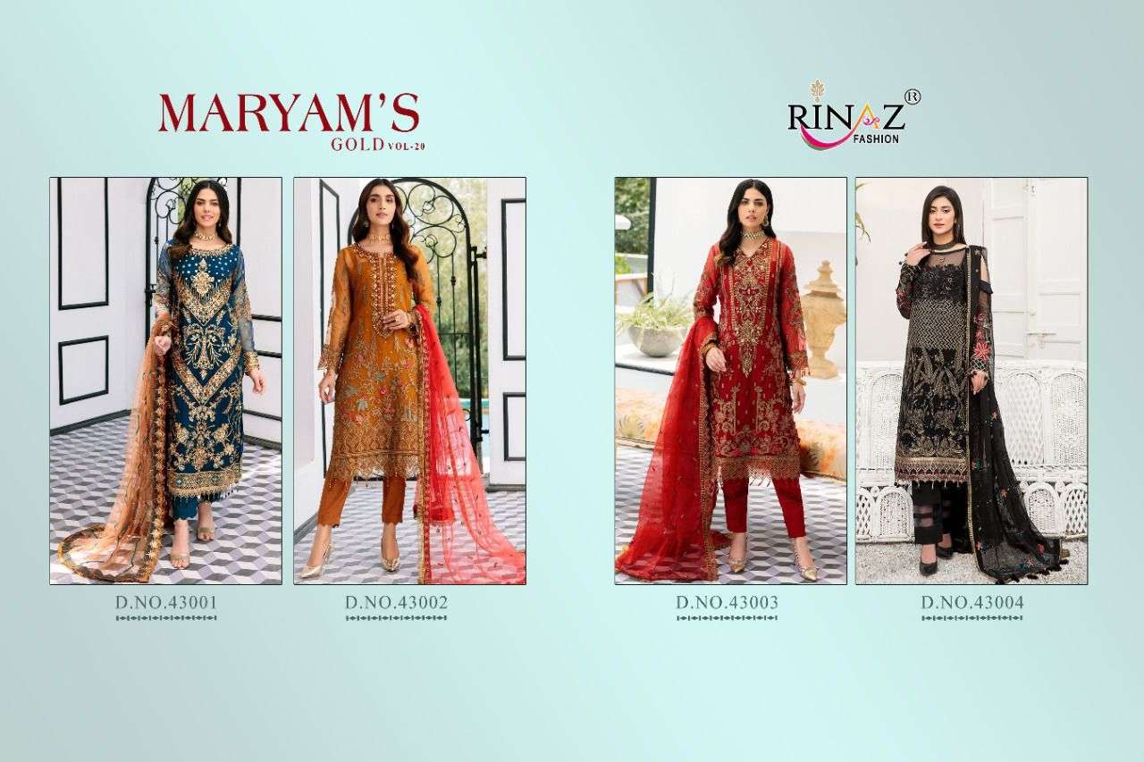 Maryams Gold Vol 20 Rinaz Fashion Pakistani Salwar Suits On Wholesale