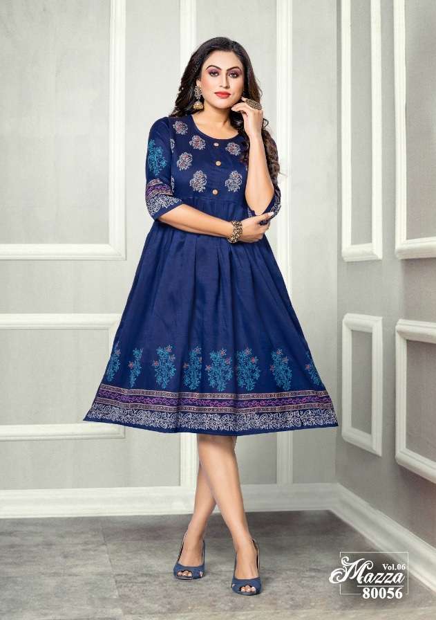Mayra Maaza Vol -6  Rayon 2 Ton With Hand Work Kurti On Wholesale