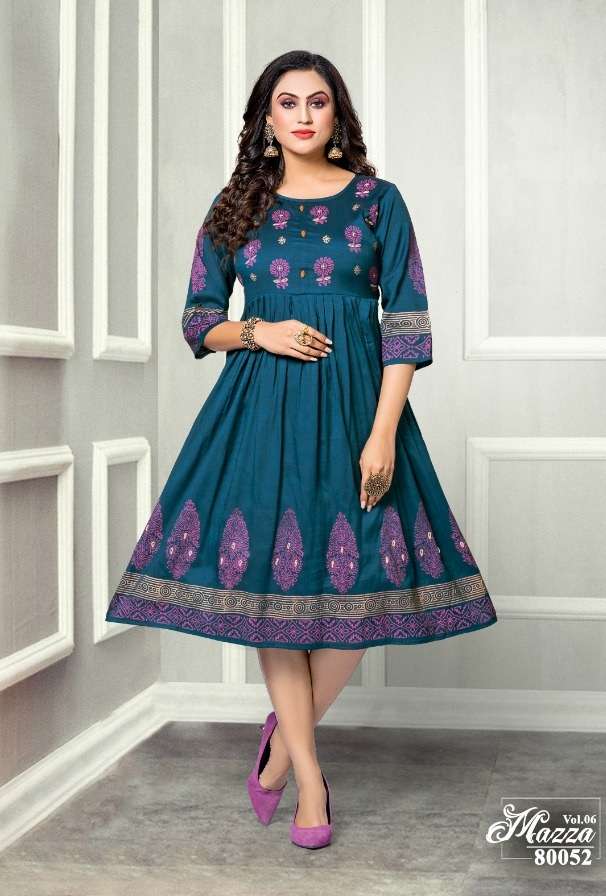 Mayra Maaza Vol -6  Rayon 2 Ton With Hand Work Kurti On Wholesale