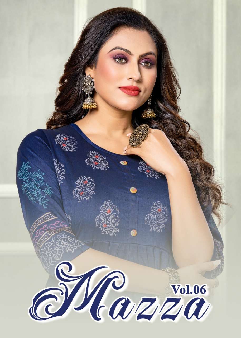 Mayra Maaza Vol -6  Rayon 2 Ton With Hand Work Kurti On Wholesale