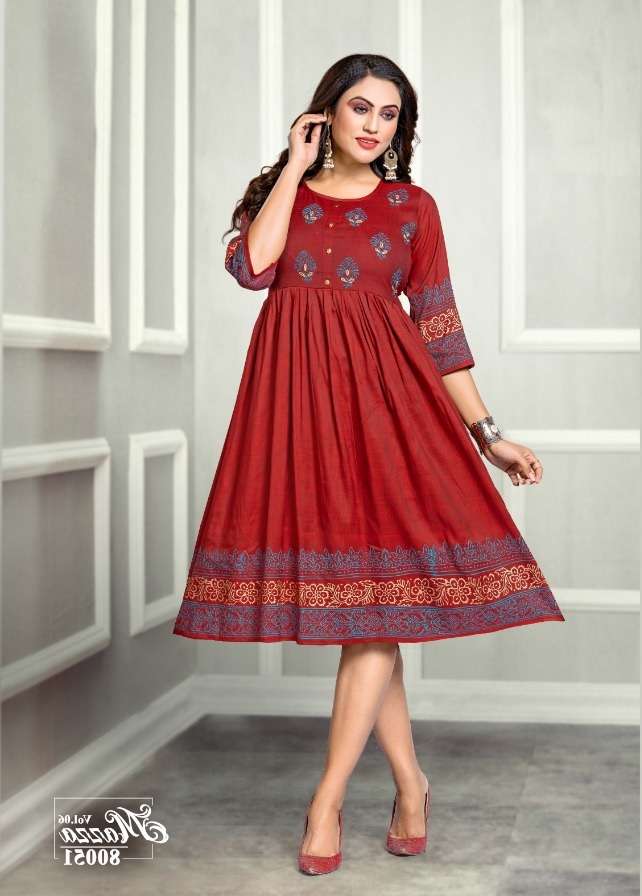 HIRWA SUHANA HAND MADE FLAIR STYLE KURTIS AT BEST RATE SURAT AHMEDABAD -  textiledeal.in