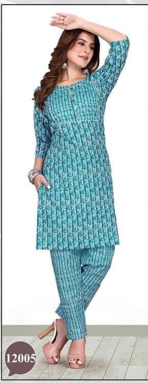 Mayra Summer Cool Cotton Kurti With Bottom On Wholesale