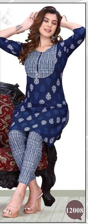 Mayra Summer Cool Cotton Kurti With Bottom On Wholesale