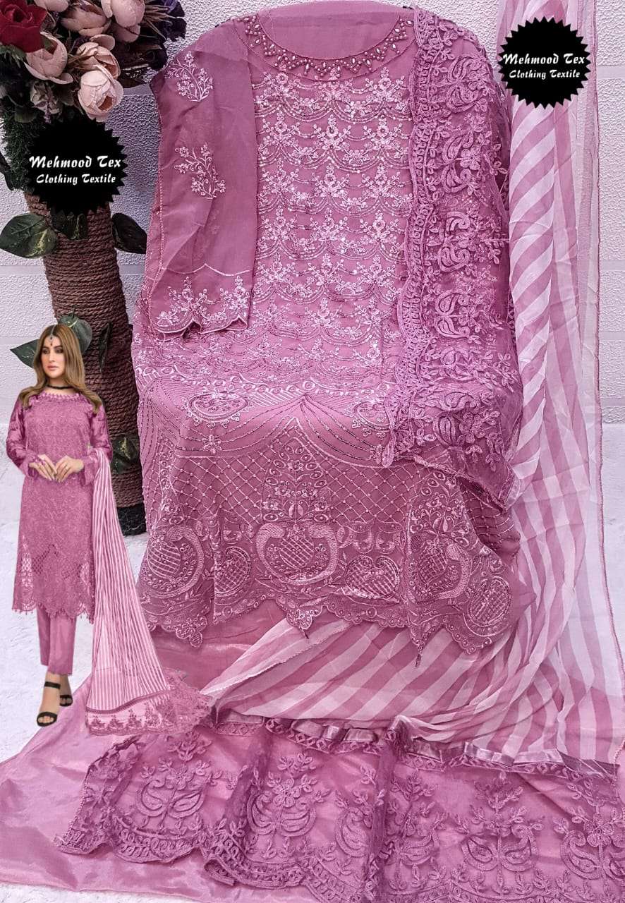 Mehmood M - 20 Pakistani Suit Georgette With Heavy Embroidery Work On Wholesale