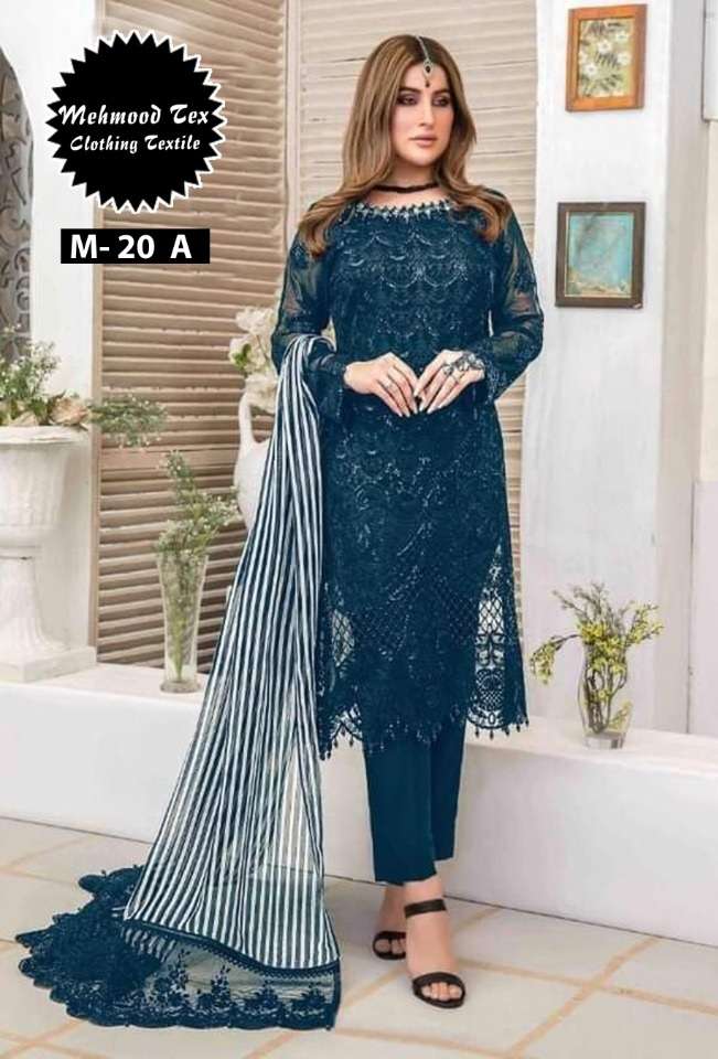 Mehmood M - 20 Pakistani Suit Georgette With Heavy Embroidery Work On Wholesale