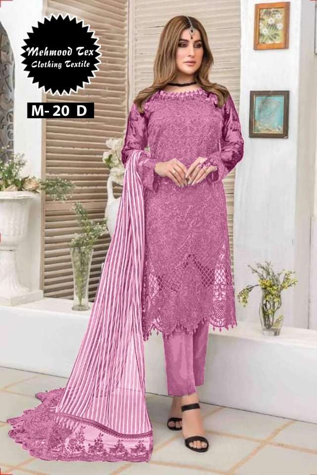 Mehmood M - 20 Pakistani Suit Georgette With Heavy Embroidery Work On Wholesale
